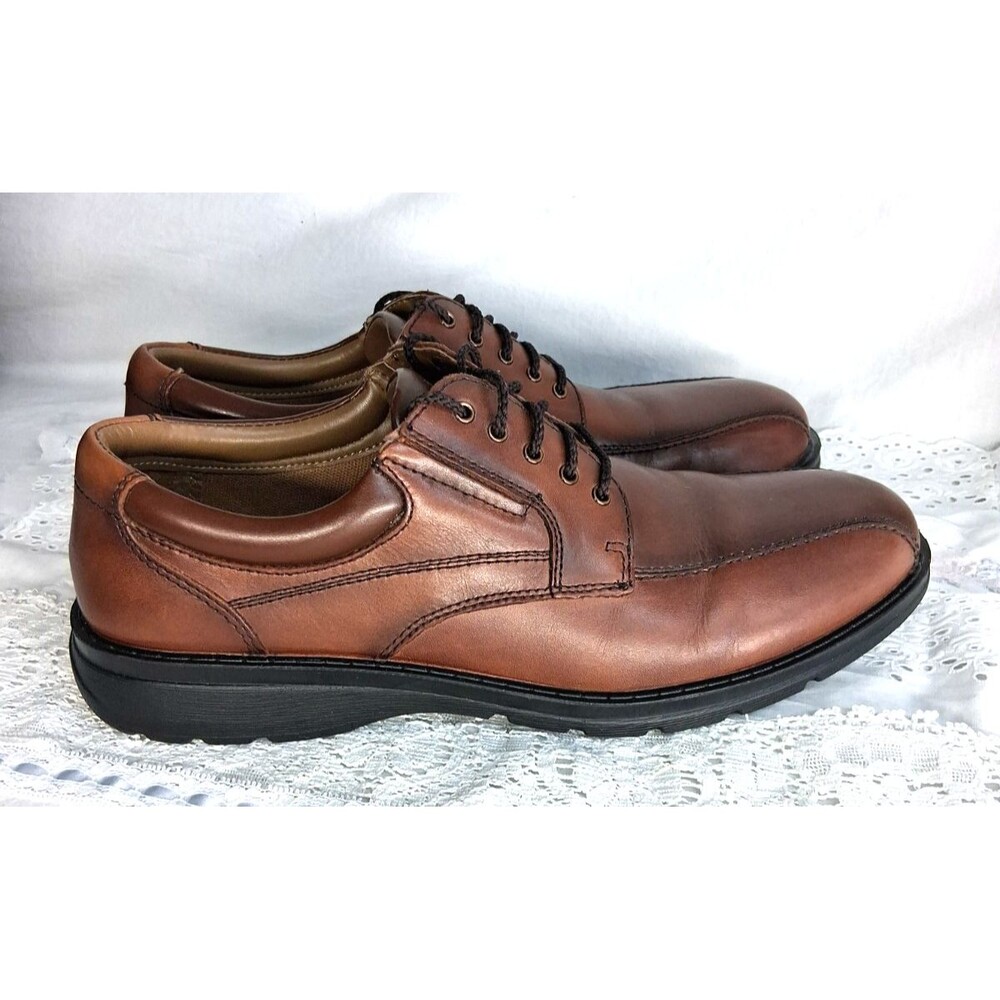 Dockers Mens 8.5M Brown Leather Oxford Dress Shoes Varsity Prep Academia